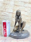 Genuine Bronze Sculpture Signed Original Hot Cast Nude Girl Renowned Artist Art