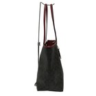 Auth Coach City Tote Signature Canvas F5696 Dark Brown Black Red Pvc Leather -