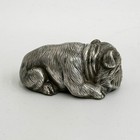 Silver Bulldog Figurine Marked Russian Julius Rappoport Ruby Eyes 20th Century