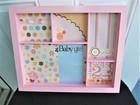 Shadow Box 11  X 14  Wood Wall Hanging standing Baby Girl Pink Frame