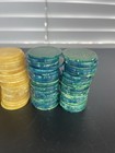Vintage Bakelite Poker Chips Lot Of 196 Swirl Colors Green  Yellow  Red 