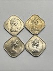 Lot Of 4 Bahamas Fifteen Cents Coins  2x 1966   2x 1969  Unc Bu Uncirculated