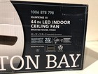 Hampton Bay Hawkins Iii 44in  Indoor Brushed Nickel Flush Mount Ceiling Fan open