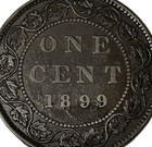1899 Canadian Large One Cent Coin Queen Victoria Canada Penny Km  7 Lot C3-87
