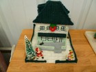 Completed Plastic Canvas Christmas Village  Lot Of 6 Houses -church school candy