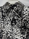 Horsemanship Pleasure Horse Show Shirt Black White Western Sequin Rhinestone
