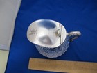 Nice Sterling Lidded Cut Crystal Syrup   Cream Pitcher-mono K