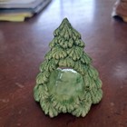 Vintage 1980s Ceramic Evergreen Christmas Tree Napkin Ring Holders    lot Of 6