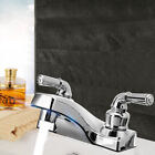Universal Chrome Plastic Basin Sink Faucet Lavatory 2 Handles Vanity Mixer Tap