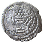 Indo-sasanian   Anonymous Silver Drachm   Circa 6th Century Ad  Fire Altar Rev 