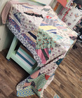 Vintage Quilt Top 90x84 Unfinshed Diamond Unique Pattern