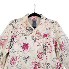 Sigrid Olsen Womens Silk Blend Quilted Floral Jacket Size 6 Cream Pink Asian