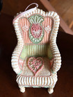 Vintage Miniature Victorian Style Chair Ornament   Dollhouse Furniture - Resin