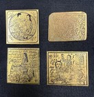 Set Of 10 Islamic Brass Talisman Square Amulets     Arabic Magic Symbols  New 4cm