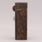 Vintage Lipstick Holder Case W mirror Gemstone 800 32g Silver Etched Floral