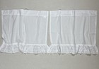 Set Of 2 Ruffled Valance Cafe Tier Curtains White Cotton Eyelet Lace 54    X 24   