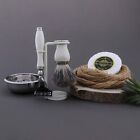 Mens Shaving Kit 3 Edge Blades Razor Badger Hair Brush Stand Soap - Perfect Gift