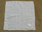 Vintage 40s Embroidered Flower Sheer Fine White Hanky Handkerchief Cotton Linen