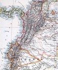 1921 Johnston Map Colombia Ecuador Panama Bogata Quito South America - Dexter Ad