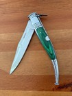 6    Spanish Navaja Serrana Ratchet Folding Knife Green Stamina Wood Scales Spain