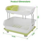 2-tier Dish Drying Rack Cutlery Drainer Holder Kitchen Shelf Storage Organizer