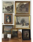 Antique Swedish Folk Art Nautical Seascape  Signed