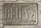 1949 Minnesota Centennial Waffle License Plate 67-048