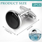 Cuff Links Mens  Classic Black Silver Cufflinks For Men  Elegant Men s Cuff 