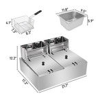 Electric Deep Fryer 22 8qt Double Tank Stainless Steel 3400w Commercial Kitchen