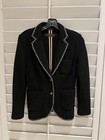 Rag   Bone Black Merino Wool Knit Blazer Jacket Sz S Flaw