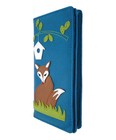     New Lavishy Applique Wallet Red Fox Birdhouse Vegan Faux Leather Tree Blue
