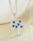 Guesma Blue Sapphire Tree Of Life Necklace For Women  Solid Sterling Silver 1   
