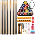 Pool Table Accessories Set With 6 Cue Sticks  16 Billiard Balls  Triangle  
