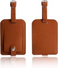 Luggage Bag Tags Leather Travel Id Labels Suitcase Name Tags With Snap