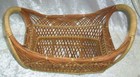 Vintage Woven Wicker Bamboo Double Handle Rectangle Bread Basket Philippines