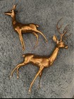 Pair Of Rare Large Vintage Brass Deer Statues 18    And 29    Inch