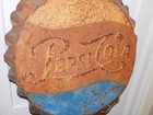Vintage Pepsi Cola Metal Embossed Bottle Cap Sign