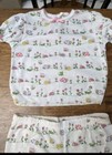 Carter s Pajamas Set 2 Pcs Top Pants Vtg Snap Waist Girls 3t Ladybug Flowers Etc