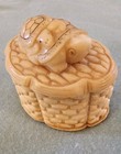 Vntg Asian Hand Carved Trinket Box
