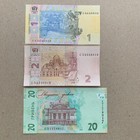 Ukrainian 1  2 20 Hryvnia Banknote Set  Ukraine Currency Lot  Old Paper Money 
