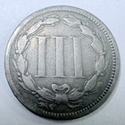 1867 Three Cent Nickel Very Good Details Free Shipping  10140