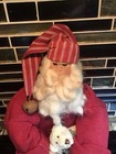 Vintage Honey   Me Primitive Bedtime Santa Claus Doll Lisa Liffick Shelf Sitter