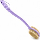 Lavender Long Handle Body Brush - 19  Curved Back Scrubber  Exfoliating   Non-sl