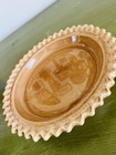 Vintage Green Hills Pottery Covered Glazed  Pie  Dish Strawberry Topped 12 5   