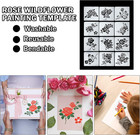 12 Pcs Rose Flower Stencils - 7 8 X 7 8 Inch Reusable Rose Stencils