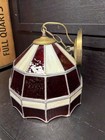A Brilliant Vintage 11    Red Glass White Slag Glass Ceiling Light Shade