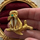 Vintage 1960   s Gold Tone Wire Walrus Brooch