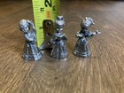 3 Vintage Tiny   Miniature Pewter Angels  Musician 1 1 2  Taiwan