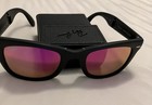 Ray Band Foldable Sunglasses Custom Made -matte Black Frames - Hot Pink Lenses