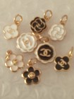 Small Lot Of 8 Stamped  Button Zipper Pull  Designer Button  Chanel Charm 